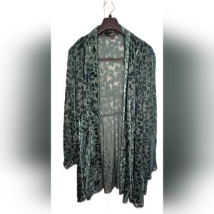 Torrid Emerald Green Burned Velvet Duster Size 2 Great Condition